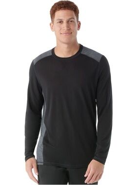 Smartwool Men's VRST Black Long-Sleeve Shirt with Gray Panels